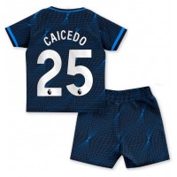 Dječji Nogometni Dres Chelsea Moises Caicedo #25 Gostujuci 2023-24 Kratak Rukav (+ Kratke hlače)